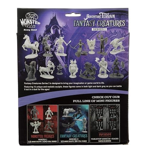 Monster Fantasy Creature Mini Action Figure Playset - 98pcs Toy Miniatures w 14 Unique Designs - Dragons, Wizards, Orcs, & More- XL 1/32 Scale Compatible with Dungeons and Dragons and Other RPG Games thumbnail 8