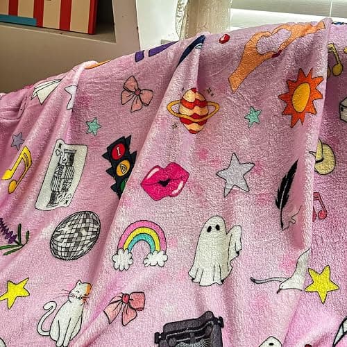 BELVED MIME Music Themed Blanket,Music Album Fleece Throw Blanket for Girls Teens,Taylor Inspired Blankets and Throws for Sofa Couch Bed,Gifts for Girls Women Music Singer Lovers Fans 60"x 50" thumbnail 6
