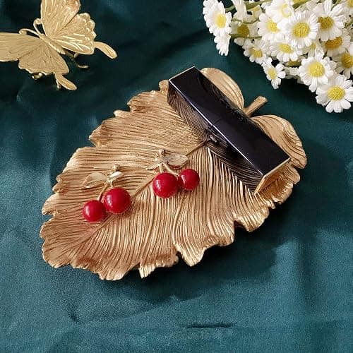 NIGHTSTAND | Amazon | Jewelry Dish, Resin Small Leaf Shaped Ring Holder Jewelry Organizer, Trinket Dish Mini Tray for Christmas Birthday Wedding Gifts - Elm Leaf thumbnail 5