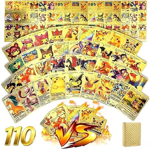 110Pcs Rare Gold Cards, Gold Foil Collectible Card Set, Suitable for Fans, Children and Collectors, No Duplicates, a High-End Gift Game Set. - Image 1