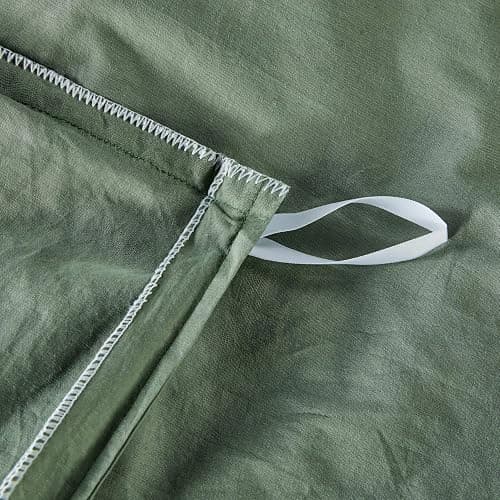 Sedefen Housse de Couette 220 x 240 cm Vert Sauge Coton lavé Couleur Unie - Parure de Lit 2 Personnes avec Fermeture Éclair - Aspect ridée Naturel Housse Couette avec 2 Taie d'oreiller 65x65 cm thumbnail 5