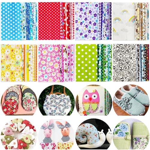 200 Pcs 4" x 4" (10cm x 10cm) Cotton Craft Fabric Bundle Squares,Sewing Scrapbooking Quilting Dot Pattern,DIY Patchwork Fabric Sets for Craft Cloths Handmade Accessories - Image 1