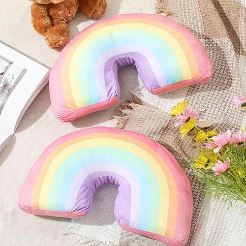 Chunful Rainbow Pillow Plush Arch Cushion,Macaron Colors,1 Pcs | Soft Stuffed for Girls Room, Cute Cushion for Bed Chair Home Decoration, 13.8x8.7x4 in Arch Decor, Christmas Lovely Gift thumbnail 6