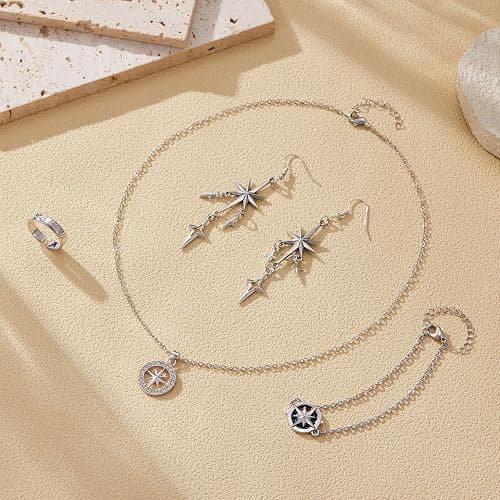 Axepet Stray Necklace Set SKZ Inspired Merch Bracelet Rings Stray Fans Earrings for Women Men thumbnail 3