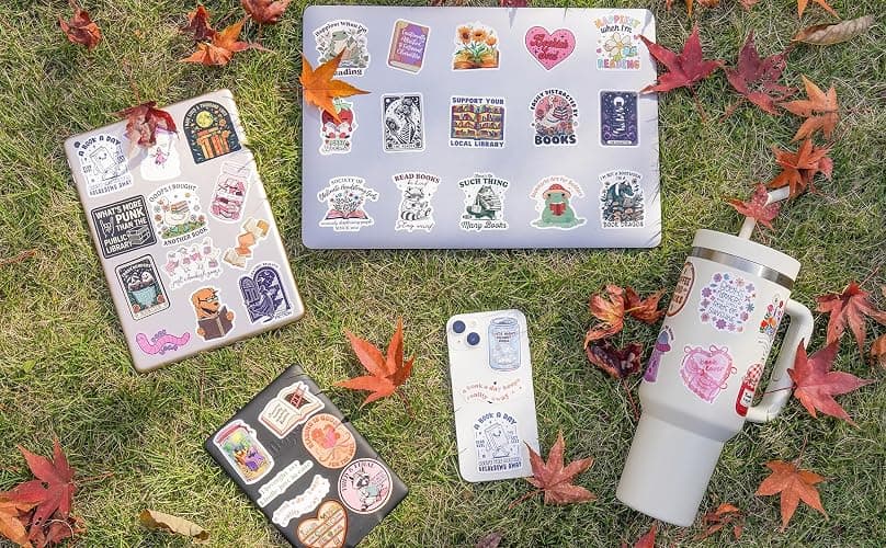 300 PCS Book Stickers for Kindle, Bookish Sticker Pack Reading Glitter Waterproof Vinyl Decals for Laptop, Ebook Readers, Water Bottles, Phone, Journal, Scrapbook, No Repeats (Holographic) thumbnail 9