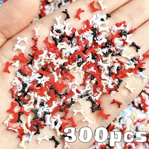 300PCS Bow Nail Charms Colorful 3D Bowknot Charms for Nail Art Resin Flatback Nail Studs 9 Colors Kawaii Bow Nail Jewelry Accessories Bowknot Nail Charms Cute Mini Nail Gems for Women Nail Decoration thumbnail 3