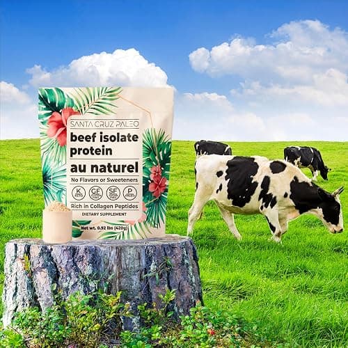 Santa Cruz Paleo, Beef Isolate Protein Powder, Au Naturel, Rich in Collagen Peptides for Protein Shakes or Smoothies, Gluten Free, Keto, Paleo, Unflavored, Unsweetened,1.1lbs (20g Protein Per Serving) thumbnail 3