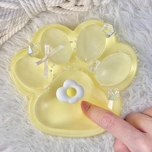 Pawfect Tail Big Taba Squishy Cat Paw, 5 in Large Paw Squeeze Toy for Stress Relief and Relax, Sticky Squishies Fidget Toys for Party Favors Novelty Things Birthday Gift (Yellow) thumbnail 5