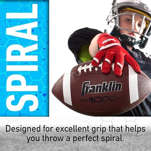 Franklin Sports Youth + Adult Footballs - Extra Grip 1000 Official Size, Junior + Pee Wee Kids - 1 + 12 Packs thumbnail 5