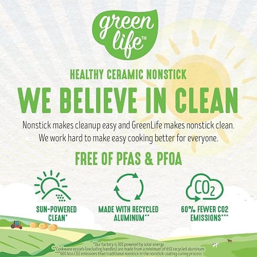 GreenLife 6QT Ceramic Nonstick Stockpot with Glass Straining Lid, PFAS-Free, Dishwasher Safe, Stay-Cool Handles, Oven Safe to 350°F, Wobble-Free Base, Even Heating, Black thumbnail 4