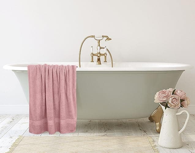 Utopia Towels Luxurious Jumbo Bath Sheet 2 Piece, 600 GSM, 35 by 70 Inches, 100% Ring Spun Cotton, Highly Absorbent and Quick Dry Extra Large Bath Towel, Super Soft Towel, Dusty Pink thumbnail 8