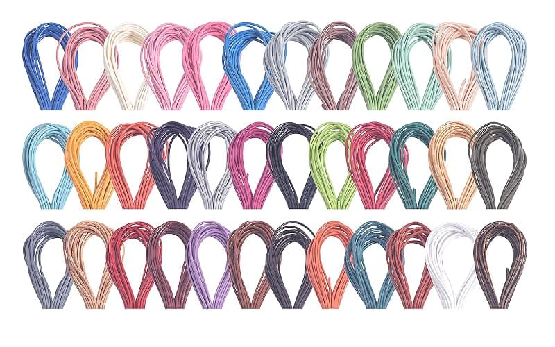KONMAY 50 Yards 1.5mm 10 Colors Round Jewelry Real Leather Cord, Leather String for Crafting, Braiding - Image 1