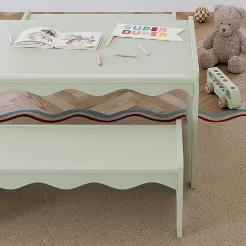 Storkcraft Casablanca Montessori Indoor Kids Table & Bench Set – Premium Kids Activity Table and Bench Set, Toddler Furniture for Crafts and Snack Time, Durable & Easy-to-Clean Surface (Sage) thumbnail 2