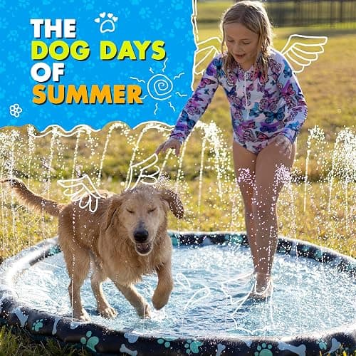 SplashEZ Non Slip Splash Pad for Kids & Dogs, 69’’ Extra Large Splash Pad Sprinkler for Kids, Dog Water Summer Toys - Great Outdoor Toys for Toddlers 1-3 & Children Ages 4-8, Baby Pool for Backyard thumbnail 7