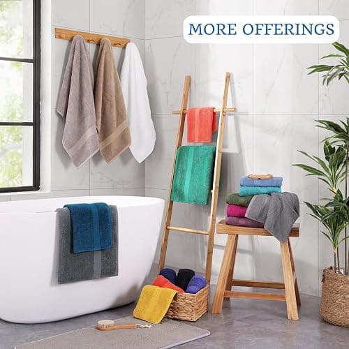 LANE LINEN 100% Pure Cotton Bath Sheets 4 Pack (35"x66") - Ring Spun Cotton Extra Large Towel Sets - Quick Dry, Soft & Absorbent Oversized Shower Towels - Sustainabaly Produced, Pre Shrunk - Taupe thumbnail 8