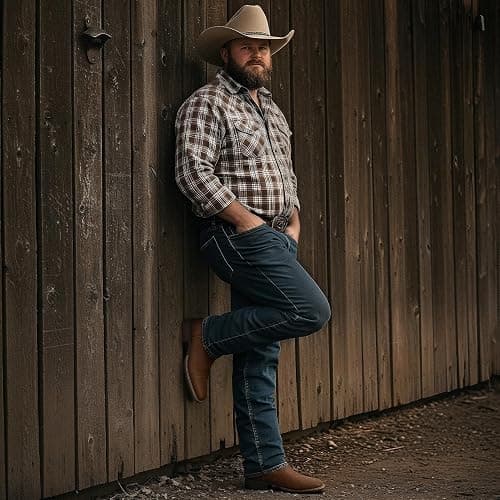 Lumeheel Cowboy Boots for Men - Western Men's Boots with Classic Embroidered, Slip on Square Toe Boots, Slip Resistant Country Boots Chunky Heel Ankle, Durable Short Boots for Spring Fall thumbnail 6