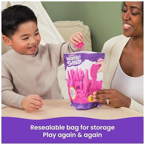 Kinetic Sand, 2lbs Pink Play Sand, Moldable Sensory Toys for Kids, Resealable Bag (Packaging May Vary), Holiday Gifts & Stocking Stuffers for Kids Ages 3 and up thumbnail 9