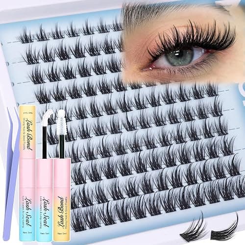 Lash Clusters Kit Wispy Cluster Eyelash Extensions Natural Individual Lashes Extension 8-16MM Short Cluster Lashes C Curl Eyelash Clusters Spikes 120 Pcs Spiky DIY Lash Kit for Everyday Wear thumbnail 2