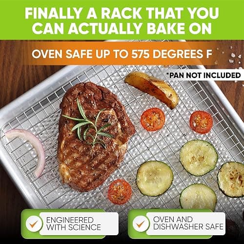 Spring Chef 10" x 15" Stainless Steel Cooling Racks for Baking - Oven Safe - Cookie Racks for Cooling Cookies - Fits Jelly Roll Pan - Perfect for Grilling, Roasting, Cooking, Drying - Set of 2 thumbnail 6