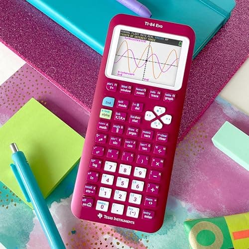 TI-84 Evo Graphing Calculator Texas Instruments, Raspberry | Intuitive Icon-based Homescreen, USB-C Charging, Python Programming, Faster Performance, Bigger Graphs than TI-84 Plus CE thumbnail 7