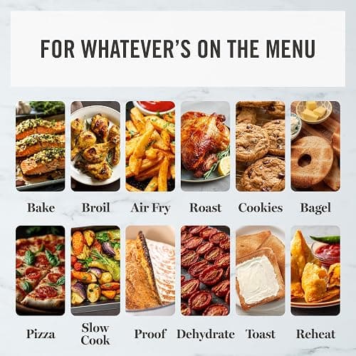 Martha Stewart French Door Air Fryer Toaster Oven Combo, 34QT Countertop Convection, 12-in-1, Bake, Broil, Roast, Fits 12” Pizza, Dehydrate, 5 Accessories, Air Fry Basket, Stainless Steel, Indigo Blue thumbnail 11