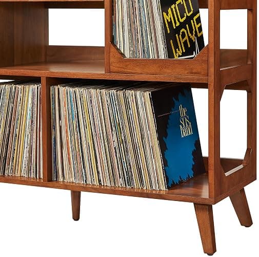 Crosley Furniture Asheville Mid-Century Modern Media Console Record Player Stand, Storage for Vinyl Records, Large, Walnut thumbnail 10