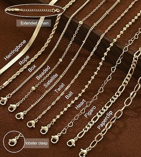 10 Pcs Gold Bracelets for Women, 14K Gold Plated Stackable Cuban Link Paperclip Chain Bracelet Set, Dainty Gold Bracelets Stack Jewelry thumbnail 6