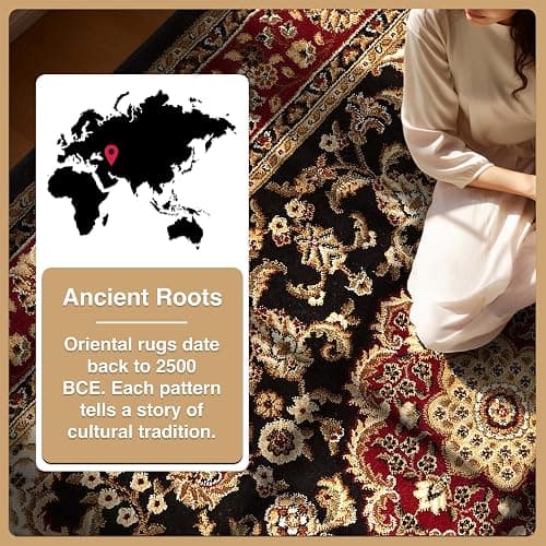 Well Woven Barclay Collection Medallion 5x7 Black Area Rug - for Living Room, Bedroom, and Dining Room thumbnail 7