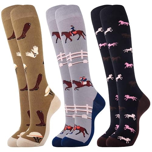 Belloxis Horse Riding Socks Horses Lovers Gifts for Cowgirl Ladies' Equestrian Zocks Gifts - Image 1