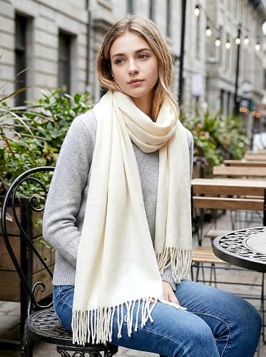 Achillea Warm Cashmere-Feel Winter Scarf – Thick Pashmina Shawl Wrap for Cold Weather thumbnail 3