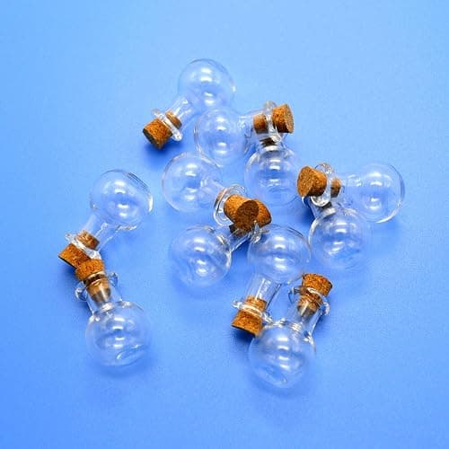 SHAOTONG 2ml Small Mini Glass Bottles Jars with Cork Stoppers.Wishing bottle drifting bottle wedding party DIY Etc. (D-20Pcs) thumbnail 2