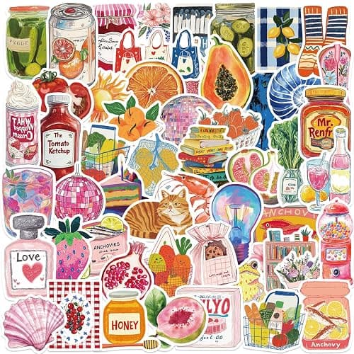 100 PCS Vintage Aesthetic Stickers Cute Coquette Stickers Food Sticker Journaling Scrapbooking Sticker Pack for Adult thumbnail 9