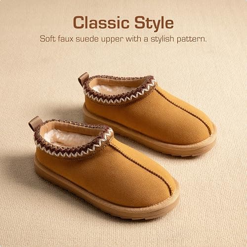 DREAM PAIRS Girls Boys Slippers Kids House Fuzzy Indoor Outdoor FuzzyEasy Kid's Slip-on Slipper for Little Kid Big Kid thumbnail 2
