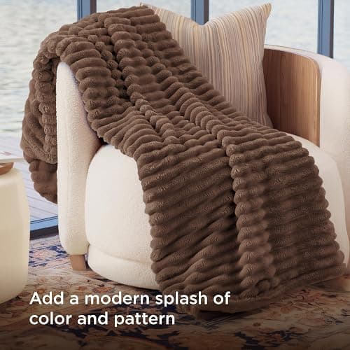 Bedsure GentleSoft Brown Fleece Blanket for Couch - Cozy Soft Blankets for Women, Cute Small Throws for Girls, 50x70 Inches thumbnail 4