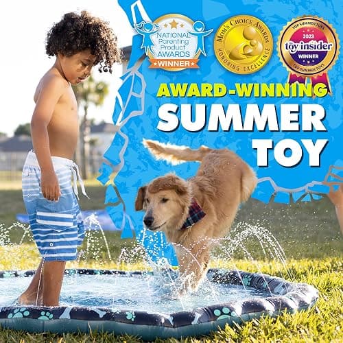 SplashEZ Non Slip Splash Pad for Kids & Dogs, 69’’ Extra Large Splash Pad Sprinkler for Kids, Dog Water Summer Toys - Great Outdoor Toys for Toddlers 1-3 & Children Ages 4-8, Baby Pool for Backyard thumbnail 2