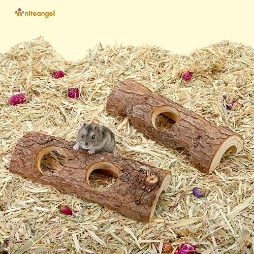 Niteangel Natural Wooden Hamster Mouse Tunnel Tube Toy Forest Hollow Tree Trunk thumbnail 7