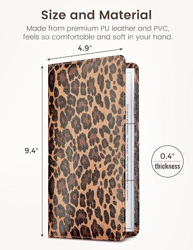 Yarnic Leopard Car Registration and Insurance Holder, Car Document Holder with Magnetic Closure, Car Organizer Vehicle Glove Box Compartment Organizer, Car wallet Case for Teens Men Women thumbnail 2