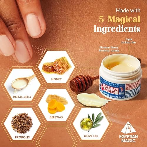 Egyptian Magic - All Purpose Face, Body, and Dry Skin Moisturizing Cream, Skin Protectant for Women & Men, Eczema Care Healing Balm, Scar Treatment, Stretch Marks, and Tattoo Aftercare, 4oz Jar thumbnail 3