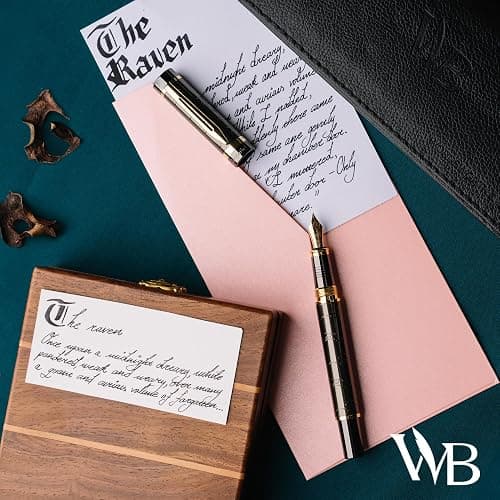 Wordsworth & Black Primori Fountain Pen Set [Gunmetal Gold]; Extra Fine Nib, Gift Case, 24 Ink Cartridges, Refill Converter, Manual; Journaling, Calligraphy, Smooth Writing Pens; Left and Right Handed thumbnail 8