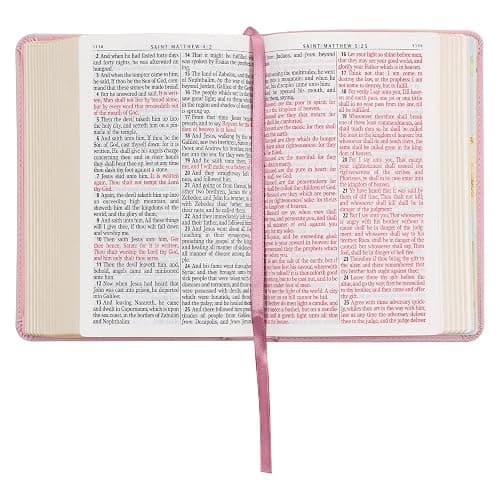KJV Holy Bible, Compact Large Print Faux Leather Red Letter Edition Ribbon Marker, King James Version, Ballet Pink (KJV Compact LP Editions) thumbnail 12