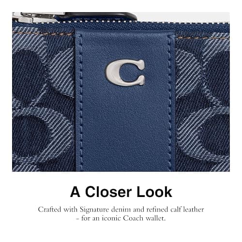 Coach Essential Mini ID Card Case in Signature Denim, LH/Deep Blue Multi thumbnail 4