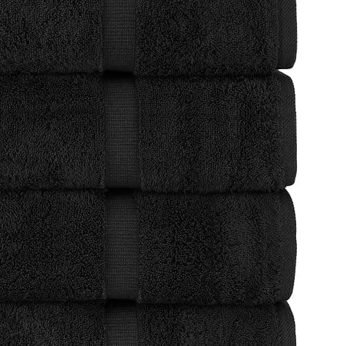 Chakir Turkish Linens | Hotel & Spa Quality 100% Cotton Luxury Turkish Towels | Soft & Absorbent (30x60 Inches Extra Large Bath Towels, Set of 4 -Black) thumbnail 3