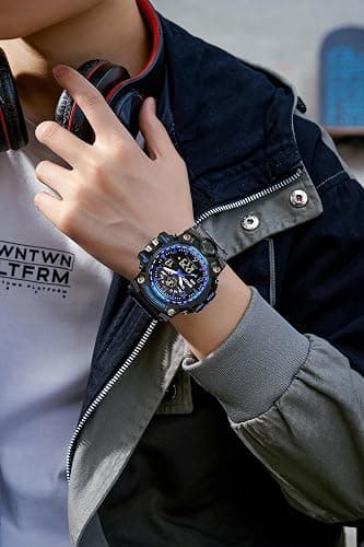 AIMES Men's Watches Sports Outdoor Waterproof Military Watch Date Multi Function Tactics LED Face Alarm Stopwatch for Men thumbnail 3