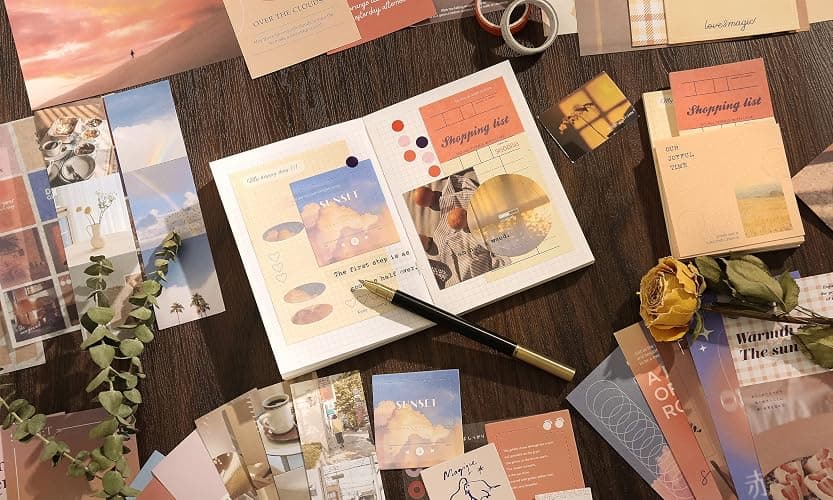 348 Pcs Scrapbooking Supplies Kit, Vintage Aesthetic Scrapbook Kit for Bullet Junk Journal, Stationery, A6 Grid Notebook, DIY Journaling Supplies, Birthday Craft Gift for Teen Girl Kid Women thumbnail 7