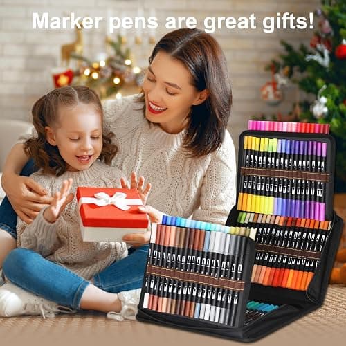 Halobios 120 Colors Dual Brush Marker Pens, Art Markers with Fine and Brush Tip Coloring Markers for Adults, Marker for Journaling Calligraphy Drawing Sketching Doodling Illustrating thumbnail 2