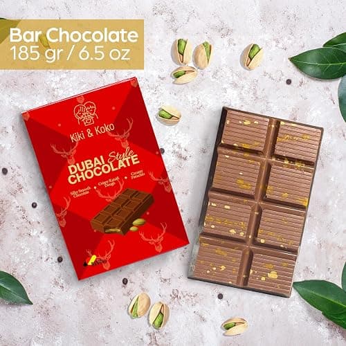 Dubai Chocolate Pistachio Bar 6.5oz, Dubai Kunafa Pistachio Chocolate Bar,Luxurious Homemade Kunafa thumbnail 9
