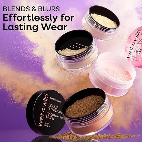 wet n wild Photo Focus Loose Baking Setting Powder, Highlighter Makeup, Fair to Medium & Tan Skin Tones - Translucent thumbnail 3