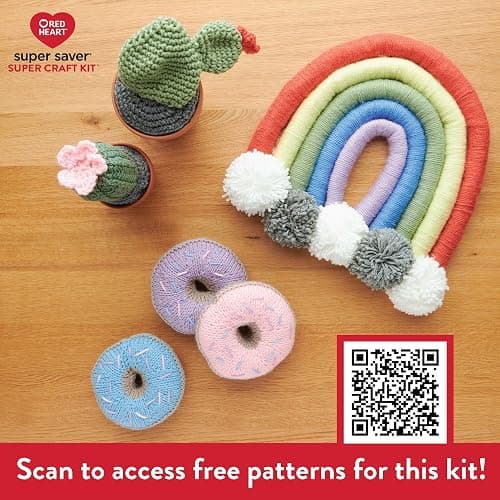 Red Heart Super Saver Yarn Super Craft Kit Pastels, with 12 Pack of 50g/1.7 oz. 4 Medium Worsted Yarn for Knitting & Crocheting, 12 Colors, Perfect for Chunky Sweaters, Blankets, Amigurumi - Super Craft Kit Pastels thumbnail 6