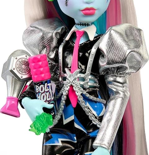 Monster High Doll, Amped Up Frankie Stein Rockstar with Instrument & Performance-Themed Accessories Like Headphones thumbnail 6
