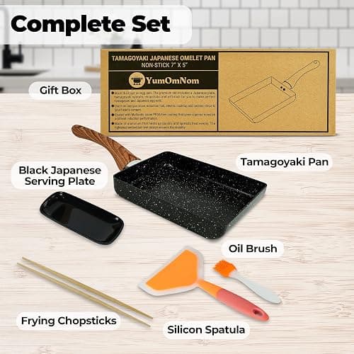 YumOmNom Tamagoyaki Pan – Japanese Nonstick Egg Cookware, Rectangle Frying Pan for Omelettes & Rolls – Kitchen Accessories (Without Lid) thumbnail 7